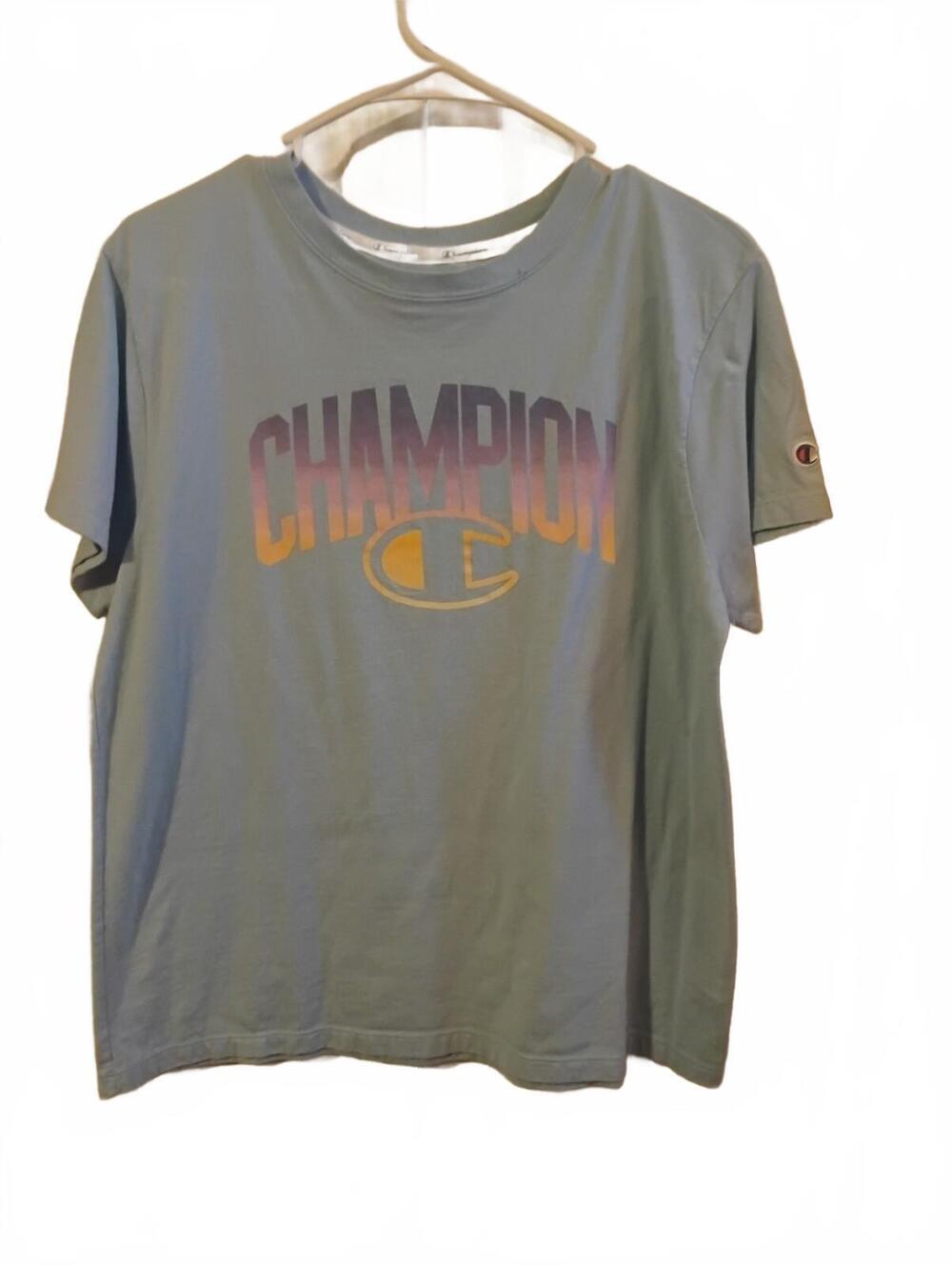 Champion Light Blue Gradient Logo T-Shirt Size Large